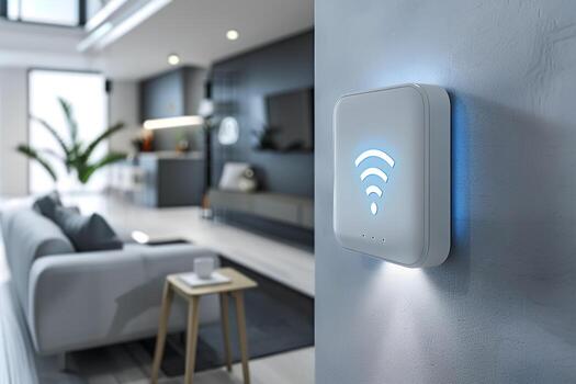 a wifi extender blue wifi symbol connected smart home photo